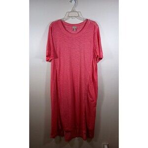 Logo Lori Goldstein Lightweight Lagenlook Modal Pockets Pink Dress Plus Size 1X